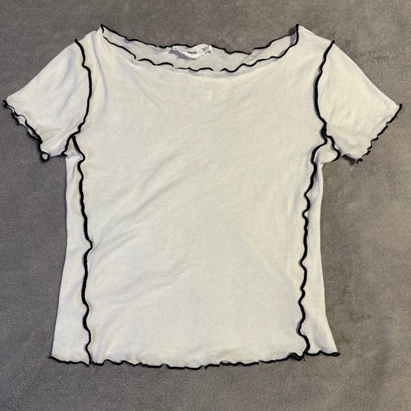 MNG Lettuce Edge T-Shirt White XS - Picture 1 of 5